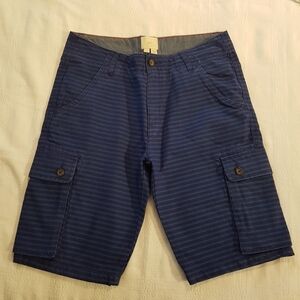 Mini Boden boys 13 years shorts 2 tone blue striped